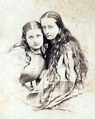 Reaching for the Out of Reach 38: Two women let their hair down for a portrait, San Jose, circa 1876. [ more from this project (nypl permalink) ]