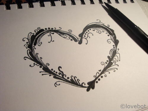 Love Heart Hands Drawing. shaky hand drawing.. :/