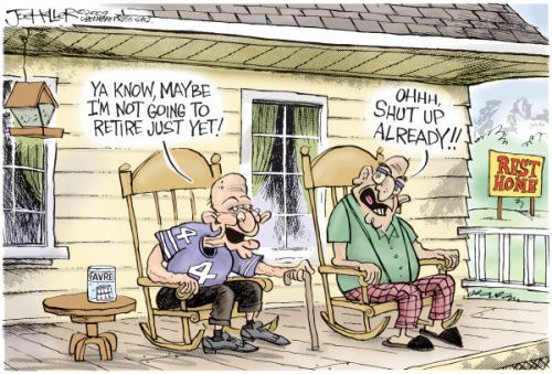 Funny Brett Favre cartoon.