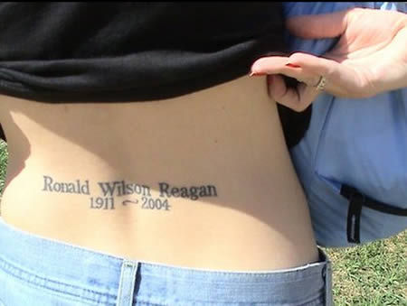 Ronald Reagan Memorial Tattoo [via jerrybrito]