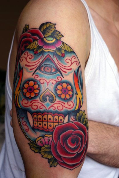 mexican tattoos. mexican skull tattoo.