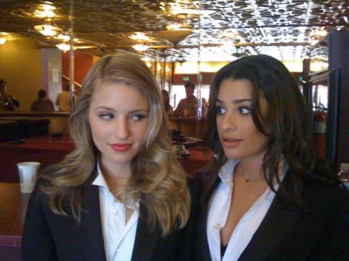 Dianna Agron and Lea Michele from Glee via suicideblonde