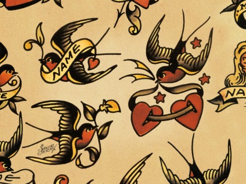December 6 Sailor Jerry Tattoo Flash Swallows Sparrows Navy Old School