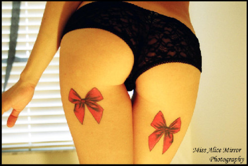 Tagged: tattoo bow girl red