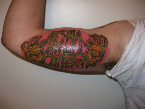 alpha and omega tattoo. alpha and omega tattoo.