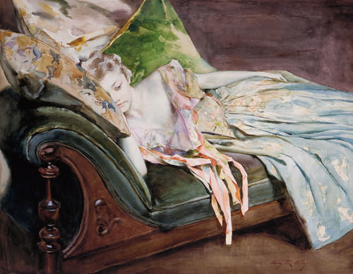 Irving Ramsey Wiles  - The Green Cushion 1895