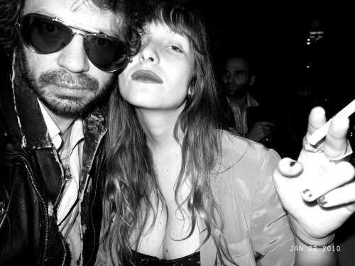 Olivier Zahm and Josephine de la Baume at the Yves Saint Laurent dinner at 