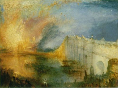 J. M. W Turner - The Burning of the Houses of Lords  and Commons, 1835 (from: uncertaintimes & unpalombaro)