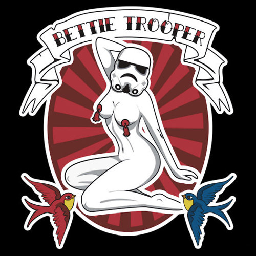  BigFatRobot birds burlesque pinup Star Wars Stormtrooper tattoo