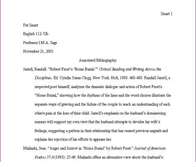 annotated bibliographies. Sample annotated bibliography