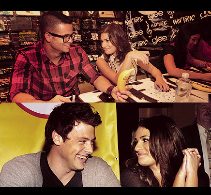 lea michele and cory monteith pictures. lea michele, mark salling,