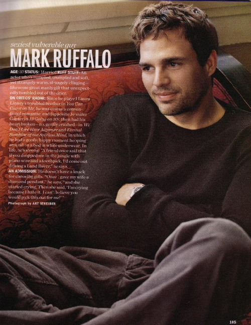 delightfulboys:  Mark Ruffalo  My 50 sexiest (or whatever it’s called) list in no particular order: 46. Mark Ruffalo