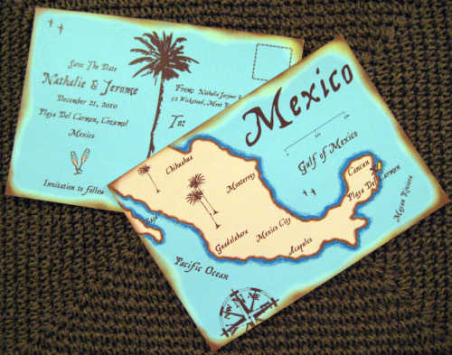 Save The Date Postcard for Wedding in Mexico