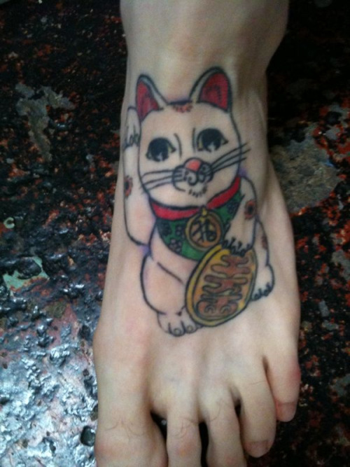 Lucky cat. Posted 9 months ago. Tagged: tattoos, .