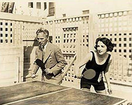 Charlie Chaplin Bebe Daniels playing ping pong 139pm with 4 notes
