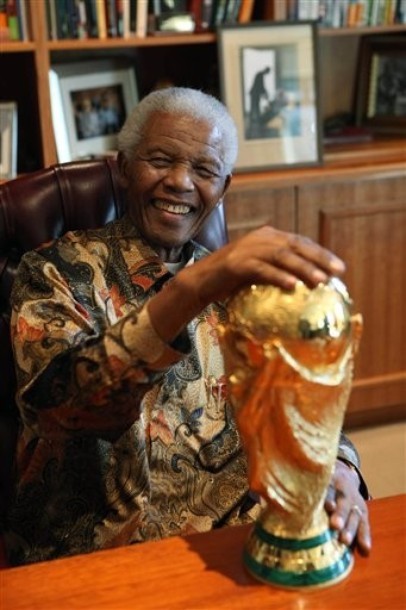 Mandela & World Cup Trophy