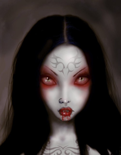 Tattoo Vampire Girl                            by  *ScreamingDemons