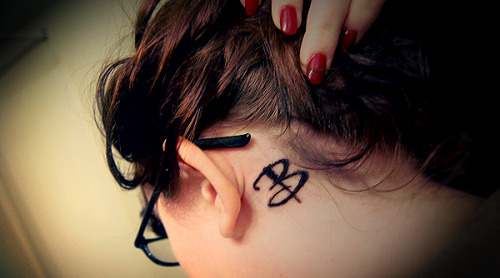 This is my Buffy the Vampire Slayer tattoo Behind my left ear