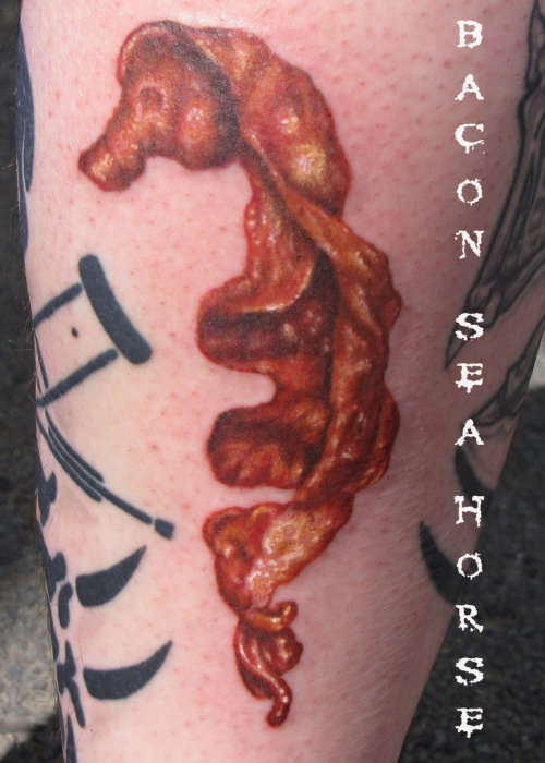 Bacon Seahorse Tattoo by jukubnadrowski on deviantART via redheadcroatian 