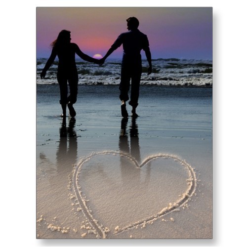 Holding Hands Beach Sunset. Lovers Holding Hands Walking