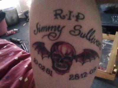 Deathbat Tattoo - Better Picture of my Tattoo. R.I.P Jimmy you will never 