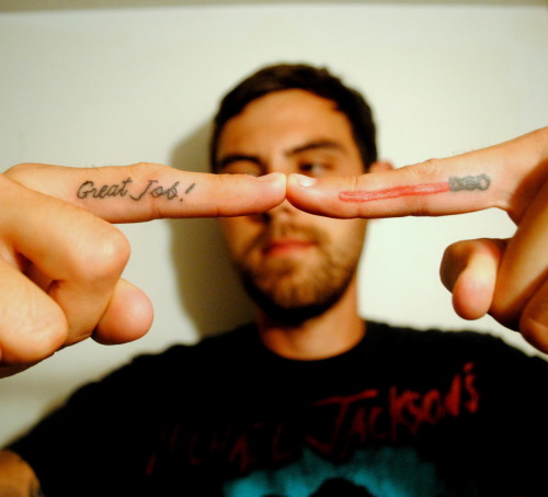 finger tattoo. great job! finger tattoo