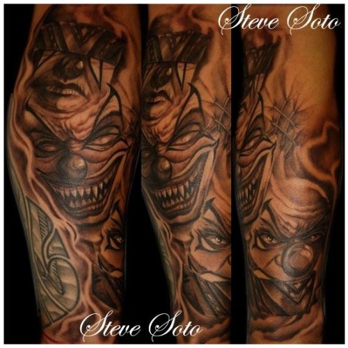 Filed under clowns tattoo tattoos california california ganster tattos evil