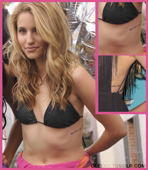 does dianna have any tattoo's? Indeed. She has one that says Mary Had A