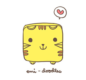 Doodled my square kitty doll thingy. CLICK HERE TO SEE IT + MY TABLET. *A*;; (People keep asking me about what tablet I use.)