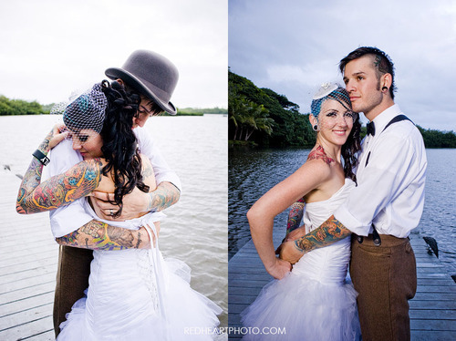 Tagged tattoo boy girl couple love wedding white hugs photography