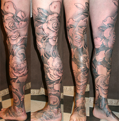 sleeve tattoos with roses. deathtofalsetattoos: Tattoo by