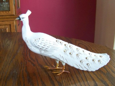 Vintage Antique Porcelain White Peacock Figurine ExCond eBay item