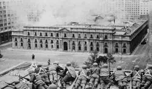 Today in History: On September 11, 1973, President Salvador Allende of Chile was overthrown in a military coup d’etat. Allende had been elected in 1970 on a Marxist platform. He began nationalizing major industries in Chile, including banks and U.S. owned copper firms. He began land redistribution and major social programs. The economy in Chile struggled as inflation rose, but Allende’s popularity soared. The U.S. government spent $8 billion to fund right-wing candidates, but did not have much affect. The U.S. continued to back military opposition, with the CIA heavily funding the coup. On September 11, the military, led by General Augusto Pinochet, took over the nation. 40,000 leftists were rounded up and brought to the National Stadium where many were executed. 130,000 people would be rounded up over the next three years, many never being seen again. Pinochet would finally lose control of the country in 1988. It is said that during the rest of his reign, nearly 3,000 were killed and close to 28,000 were arrested, imprisoned and tortured.