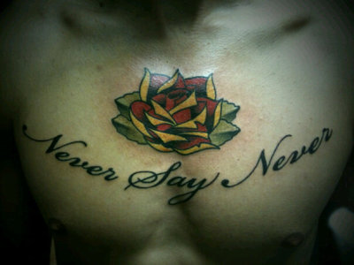 never give up tattoo. means to never give up if