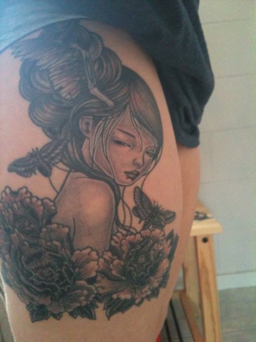 My Audrey Kawasaki tattoo, finally completed :). Posted 3 months ago