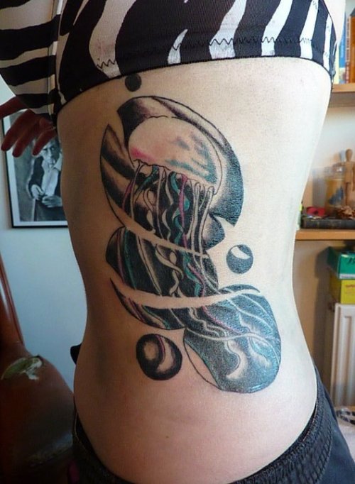My jellyfish tattoo done in London by Jake Galleon who can be found on