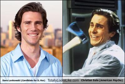 Dave Lenkowski (Candidate for IL Rer) Totally Looks Like Christian Bale (American Psycho)