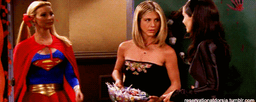 reservationatdorsia:  Phoebe: Ah, Catwoman, so we meet again.Monica: So we do, Supergirl.Phoebe: It’s me, Phoebe!