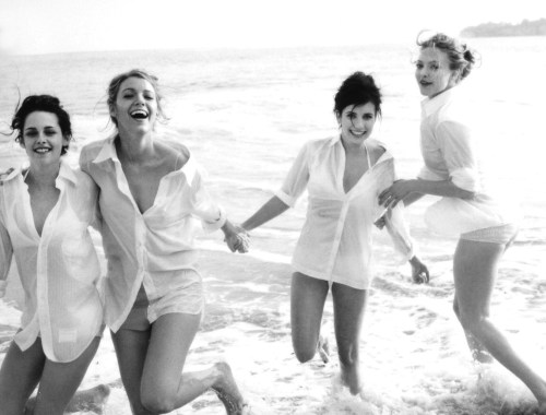 (From left to right; monochrome) Kristen Stewart, Blake Lively, Emma Roberts 