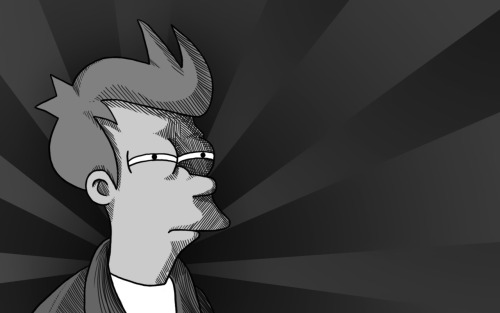 Tagged: Futurama, Fry, Black and White, I see what you did there, Wallpaper, 