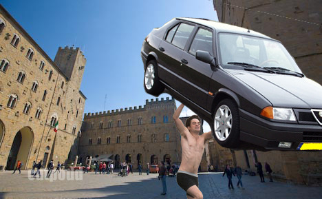 Jumping Rob reenacts what really happened in Volterra…