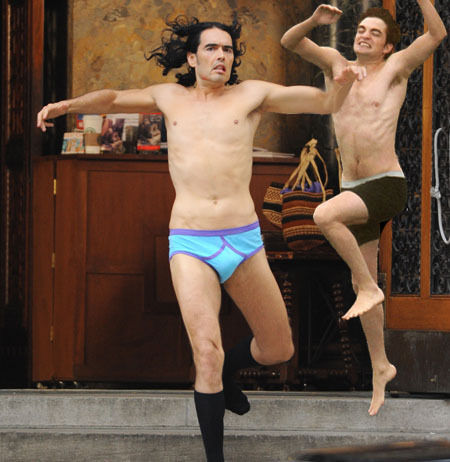 Jumping Rob and Russell Brand take up dancing.