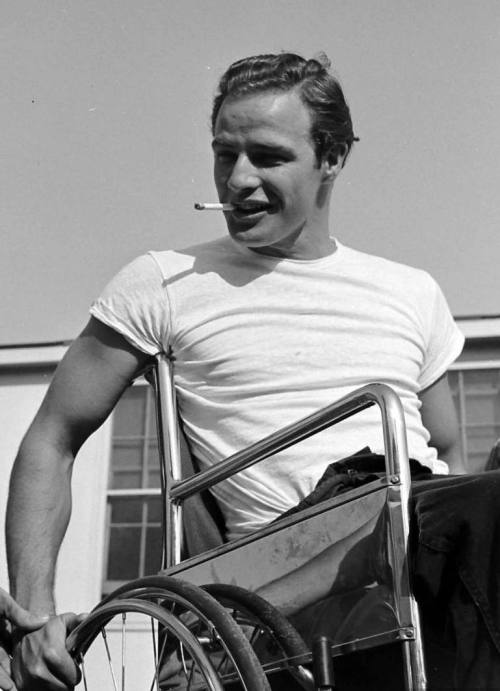 Marlon Brando on the set of The Men 1950 dir Fred Zinnemann photo by 