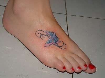 butterfly foot tattoos