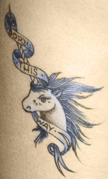 lady gaga tattoos unicorn. lady gaga#39;s unicorn born this