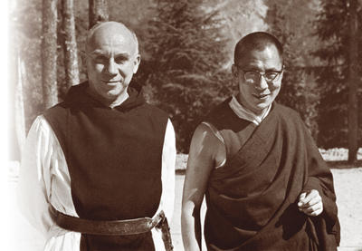 Thomas Merton with His Holiness Tenzin Gyatso, the 14th Dalai 
Lama.