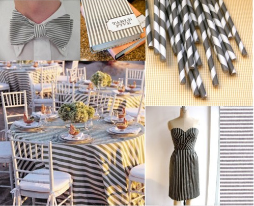  and gray Black and White table setting table decoration bow tie 