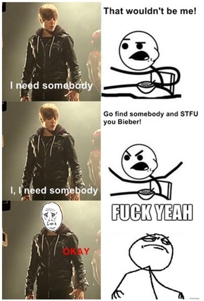 Cereal Guy Comic - Cereal Guy talks Justin Bieber in to submission

crazymemes:

bieber need to be loved
