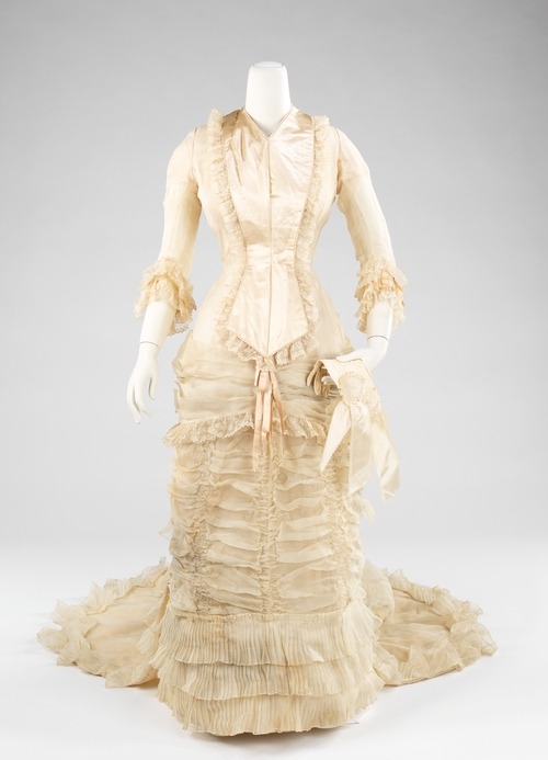 Wedding dress ca. 1880 via The Costume Institute of the Metropolitan Museum of Art