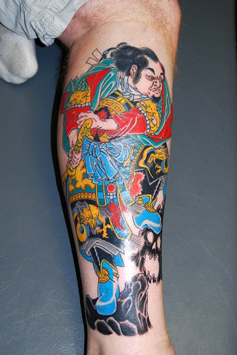 Awesome Japanese Leg Tattoo
